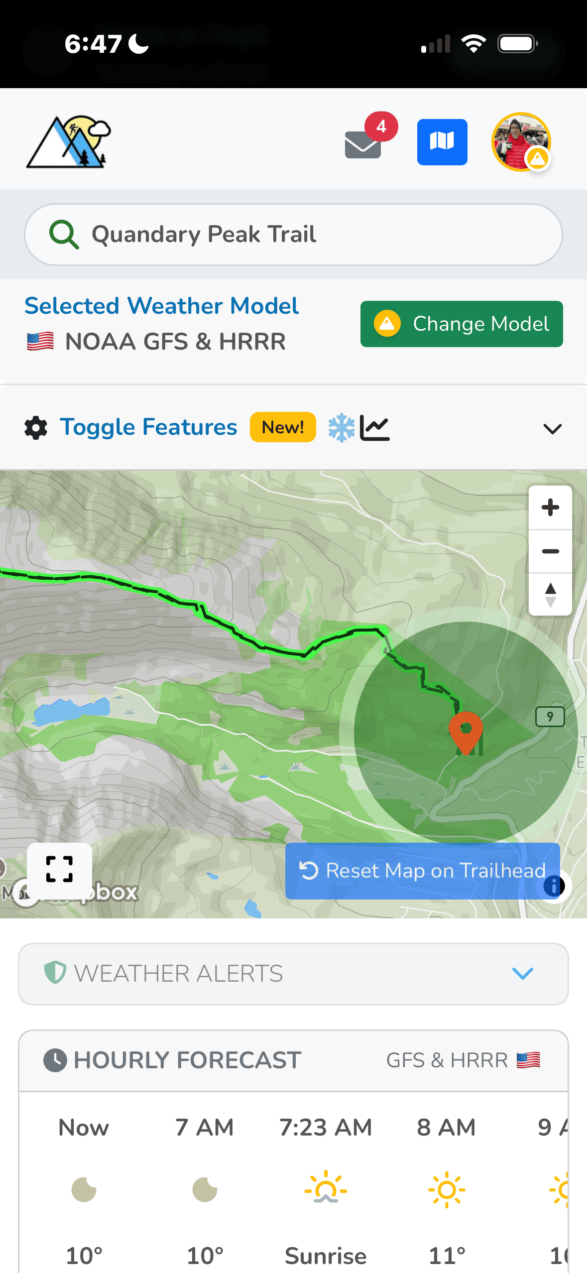 Trail map background view